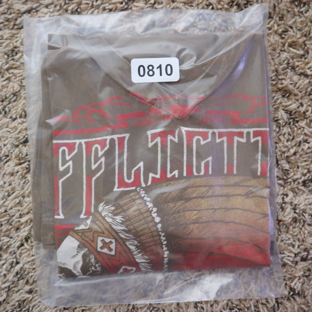 Affliction Indian Head Skull V-Neck Women's Shirt Brown Size XL 18.5x29.5 - Picture 13 of 13